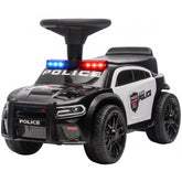 Qaba Toddler Push Car, Police Car Styling, Ride on Toys with Under-Seat Storage and Anti Tip Device, for 18-36 Months, Black