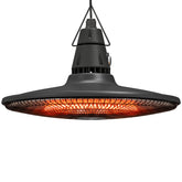 Outsunny 1500W Electric Patio Heater, IP65 Hanging Infrared Outdoor Heater with Carbon Fiber Tube, Remote Control, Black