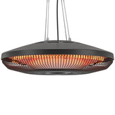 Outsunny Electric Hanging Patio Heater with LED Light, 750/1500 W IP65 Ceiling Mounted Infrared Outdoor Heater, Black