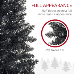 Black 6FT Pencil Christmas Tree
