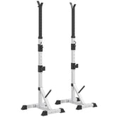 Soozier Pair of Adjustable Squat Rack Standard 53.5"-69.25" Barbell Rack Stand 440lbs Capacity, 2" Steel Heavy Duty Bench Press Rack, Support 3 Sets Barbells Storage