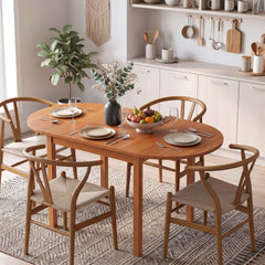 HOMCOM 55" Wood Kitchen Table, Drop Leaf Tables for Small Spaces, Walnut