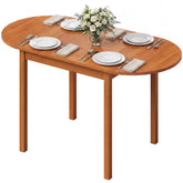 HOMCOM 55" Wood Kitchen Table, Drop Leaf Tables for Small Spaces, Walnut