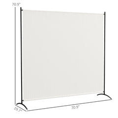 Outsunny Outdoor Privacy Screen, 5.9FT Tall Room Divider with UPF30+ Protection, Freestanding Privacy Panel, Beige