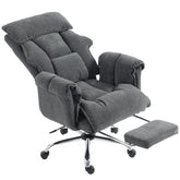 HOMCOM Executive Office Chair, Reclining Computer Chair with Footrest, High Back, Headrest, Adjustable Height, Dark Gray