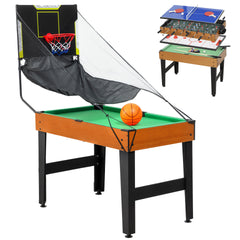 Soozier 5-in-1 Multi Game Table, 53" Combo Table with Foosball, Pool, Ping Pong, Ice Hockey & Basketball, Game Room Sports Set