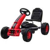 Qaba Lightweight Pedal Go Kart with Steering Wheel, Go Cart Ride on Toy with Adjustable Seat for 3+ Years, Red