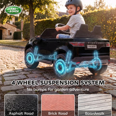 Qaba 12V Electric Car for Kids, Licensed Land Rover Ride on Car with Parent Remote, Soft Start, 4 Wheel Suspension, Black
