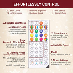 HOMCOM 9ft Prelit Christmas Tree with RGB Dynamic LEDs, Remote Control, Daily Timer, Hinged Xmas Tree, Easy Assembly