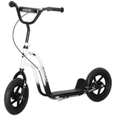 Qaba Kids Scooter, Lightweight Scooter with Adjustable Handlebar, Rear Brake, Kickstand, 12" EVA Wheels, for 5-12 Y, White