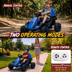 Qaba 24V Kids Electric Ride On Car with Dual Motors, Remote Control, 4-Wheel Suspension, Soft Start for 3-6 Years, Blue