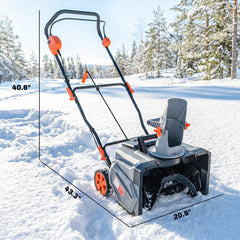 Outsunny 40V 18" Cordless Snow Blower with PU Auger, 1400W Brushless Motor, 12" Depth, Two 4.0Ah Batteries & Fast Charger