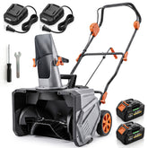Outsunny 40V 18" Cordless Snow Blower with PU Auger, 1400W Brushless Motor, 12" Depth, Two 4.0Ah Batteries & Fast Charger