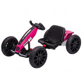 Qaba 12V Electric Go Kart for Kids with Dual Motors, Adjustable Seat, Soft Start, LED Lights, EVA Wheels, for Age 3-6, Pink