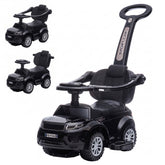 Aosom 3 In 1 Push Cars for Toddlers Kid Ride on Push Car Stroller Sliding Car with Horn Music Light Function, Black