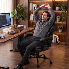 HOMCOM High Back Vibration Massage Office Chair, Heated Reclining PU Leather Computer Chair with Headrest, Black
