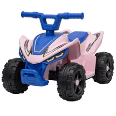 Qaba Kids ATV, 6V Battery Powered Kids Quad with 4 Wheeler, Handlebar Button Control, Max 1.2MPH, Max 55lbs Load, Blue