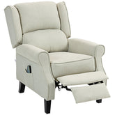 HOMCOM Vibrating Massage Recliner Chair with Heat, Wingback Push Back Reclining Chair for Living Room, Beige