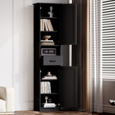 69" H Tall Bathroom Storage Cabinet with 2 Barn Doors and 1 Drawer, Narrow Storage Unit, Adjustable Shelves,Floor Cabinet for Bathroom, Living Room, Entryway,Kitchen,(Black)