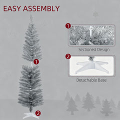 Slim Xmas Tree,Artificial Pencil Christmas Tree,with 390 Realistic Branch Tips and Plastic Stand