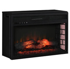 Retro Recessed Fireplace Heater with Realistic Log Flame,Electric Fireplace Insert,Remote Control,and Adjustable Brightness