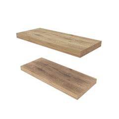 Macadamia Floating Shelf in Melamine, Set of 2