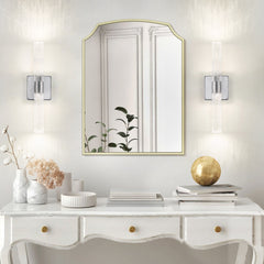 17"(H) Contemporary Crystal Wall Light, Chrome Finish with Bubble Crystal, 2-Light Sconce for Bathroom, Bedroom, Hallway – Modern Indoor Lighting Fixture