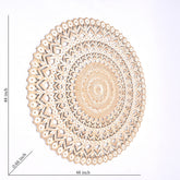 Wooden Floral Hand Carved Mandala Round Wall Decor-48"