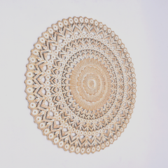 Wooden Floral Hand Carved Mandala Round Wall Decor-48"