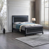Livingston G02850A-QB Queen Panel Bed Black