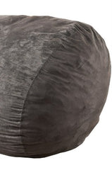 Nest 6.5 Foot Cylindrical Suede Bean Bag, Charcoal