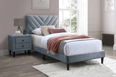 Modern Style 1pc Twin Size Bed Set Adjustable Headboard Middle Support Legs Gray Finish Bedroom Furniture