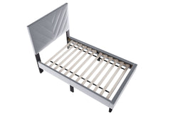 Modern Style 1pc Full Size Bed Set Adjustable Headboard Middle Support Legs Gray Finish Bedroom Furniture