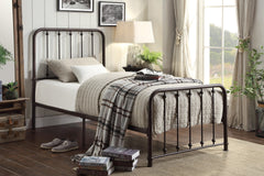 Classic Twin Platform Bed Dark Bronze Finish Metal Frame Bedroom Furniture 1pc