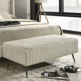 Mavela Wide Wale Corduroy Upholstery Bench, Cream