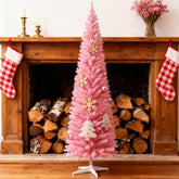 Slim Xmas Tree,Artificial Pencil Christmas Tree,with Realistic Branch Tips and Plastic Stand