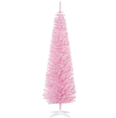 Festive Pink Pencil Christmas Tree,Perfect for Cozy Snowy Decor & Chic Holiday Vibe