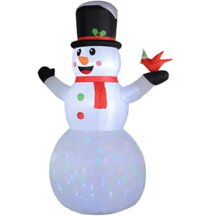 Christmas Blow Up Snowman,Giant Inflatable Snowman with Rotating Colorful LED Light for Indoor, Outdoor, Yard
