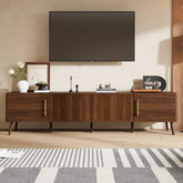 78 inch Modern TV Stand for TVs up to 85", Entertainment Center with Fluted Door & Cable Management, Soft-Closing Hinges, Solid Wood Legs for Living Room