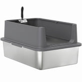 PawHut Extra Large Stainless Steel Cat Litter Box with Scoop & Pad, Anti-Urine Leakage, Easy Cleaning, Non-Sticky