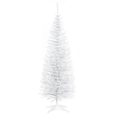 HOMCOM 5' Artificial Pencil Christmas Tree, Slim Xmas Tree with 294 Realistic Branch Tips and Plastic Stand, White