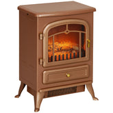 HOMCOM 22" Electric Fireplace Heater, Freestanding Fire Place Stove with Realistic LED Flames and Logs, and Overheating Protection, 750W/1500W, Dark Brown