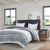 3 Piece Cotton Comforter Set with Chenille Tufting Navy King/Cal King