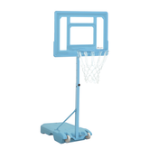 Soozier Poolside Basketball Hoop Stand, 36.5"-48.5" Height Adjustable Portable Hoop System w/ Clear Backboard & Fillable Base for Whole Family, Blue, White