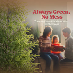 HOMCOM Set of 2 Artificial Christmas Tree, 4 ft Norflok Pine Xmas Tree with 133 Molded Tips and Pot Base, Easy Assembly, Green