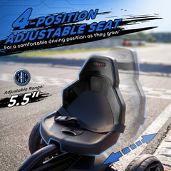 Aosom 12V Electric Go Kart for Kids, Ride On Toy with EVA Tires, 2 Speeds, Adjustable Seat, Safety Belt for 3-8 Years, Black