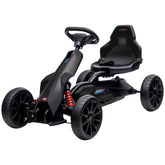 Aosom 12V Electric Go Kart for Kids, Ride On Toy with EVA Tires, 2 Speeds, Adjustable Seat, Safety Belt for 3-8 Years, Black