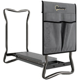 Outsunny 2-In-1 Garden Kneeler and Seat, Heavy Duty Foldable Garden Stool with Soft EVA Pad and Tool Pouch, Gray