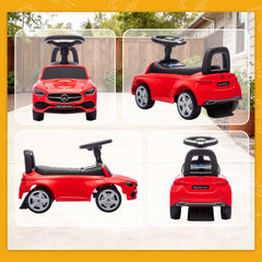 Qaba Mercedes-Benz C-Class Licensed Kids Ride On Car, Foot-to-Floor Toy with Anti-Tip Design, Horn & Start Sound, Red