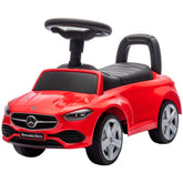 Qaba Mercedes-Benz C-Class Licensed Kids Ride On Car, Foot-to-Floor Toy with Anti-Tip Design, Horn & Start Sound, Red